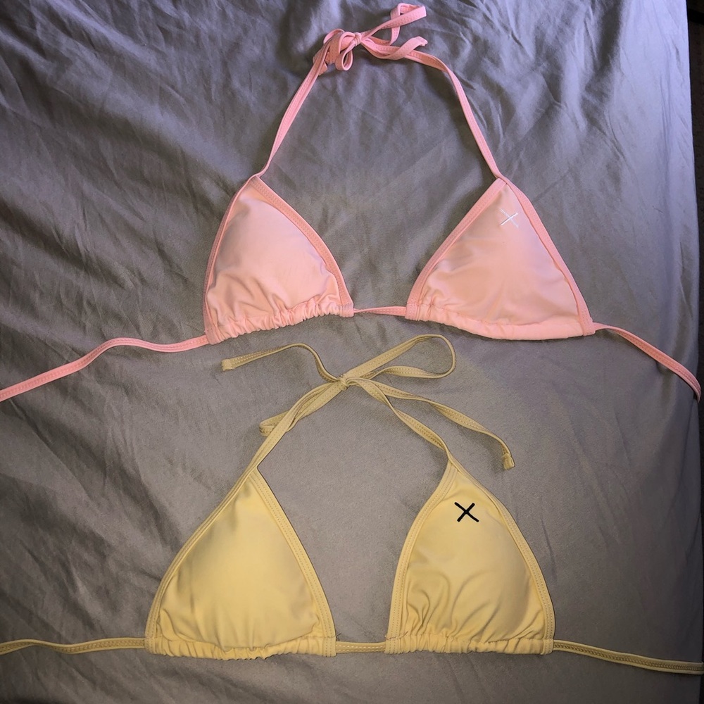 Bundle deal TWO BoutineLa triangle bikini tops